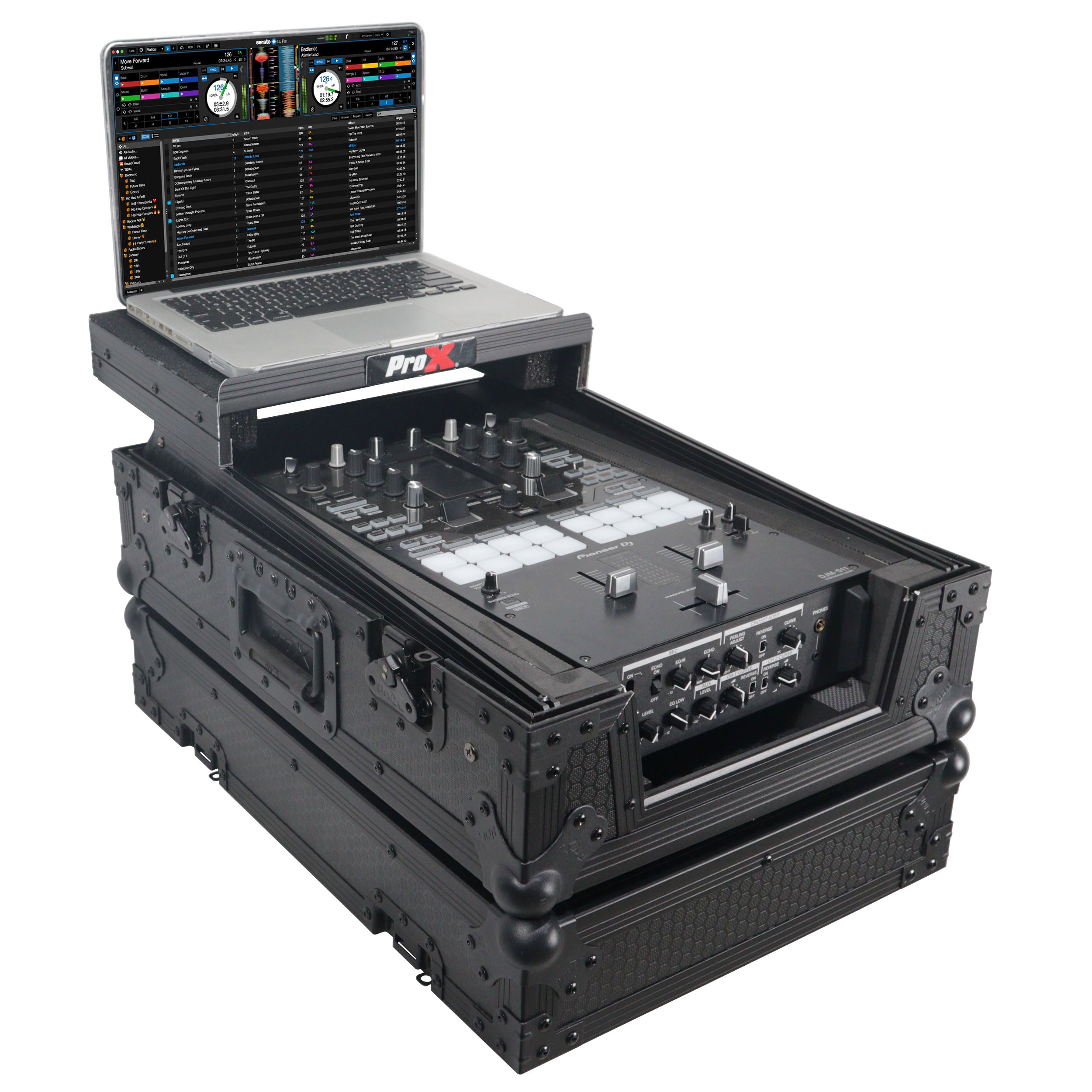 ProX ATA Flight Style Universal Road Case with Sliding Laptop Shelf for Pioneer DJM S11 RANE SEVENTY 70 SEVENTY 72 MK