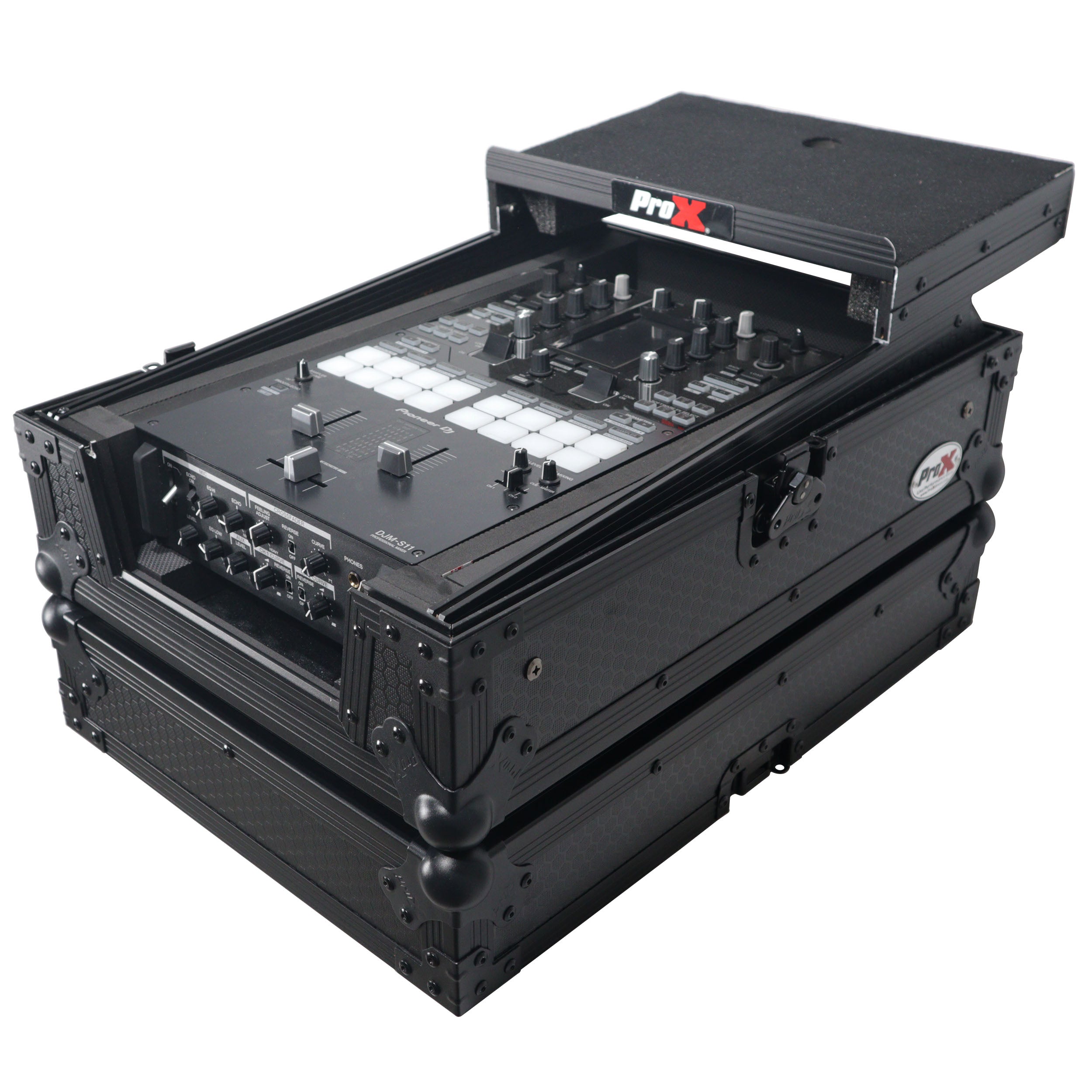 ProX ATA Flight Style Universal Road Case with Sliding Laptop Shelf for Pioneer DJM S11 RANE SEVENTY 70 SEVENTY 72 MK