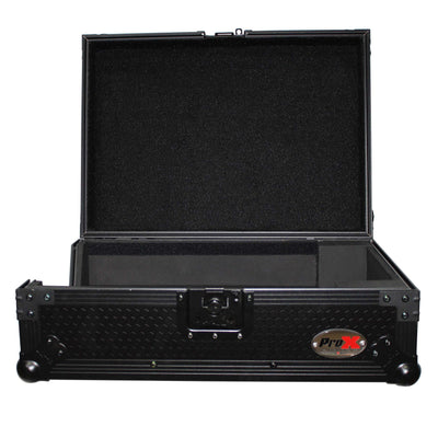 ProX Flight Case for 12 In. Large Format DJ Mixers | Universal | Black on Black