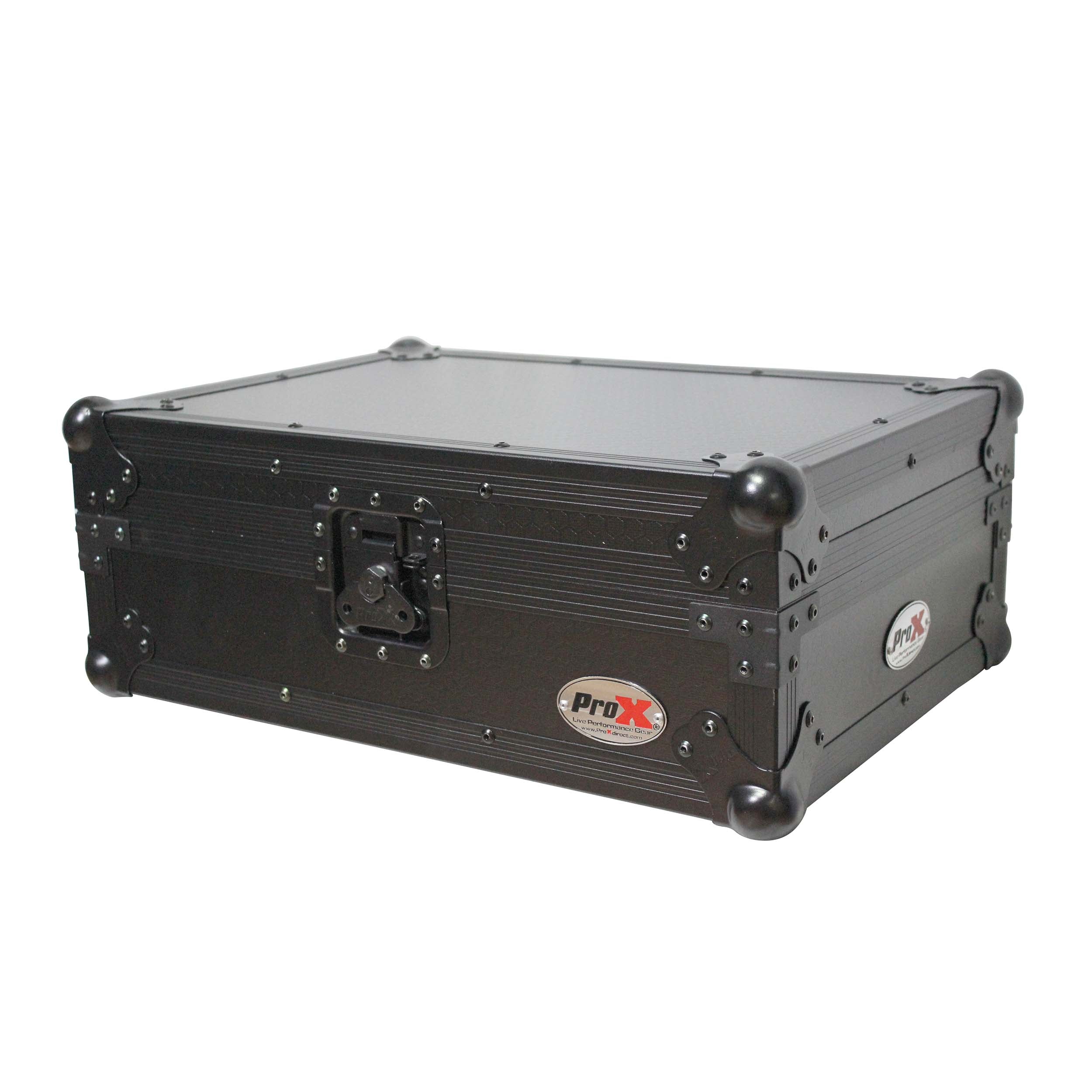 ProX Flight Case for 12 In. Large Format DJ Mixers | Universal | Black on Black