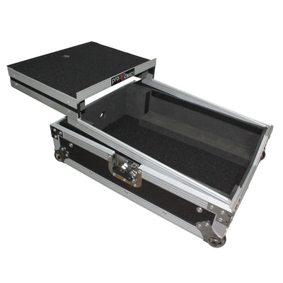 ProX Mixer ATA Flight Hard Case for Large Format 12" Universal DJ Mixer with Laptop Shelf