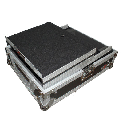 ProX Mixer ATA Flight Hard Case for Large Format 12" Universal DJ Mixer with Laptop Shelf