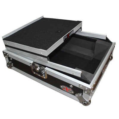 ProX Mixer ATA Flight Hard Case for Large Format 12" Universal DJ Mixer with Laptop Shelf