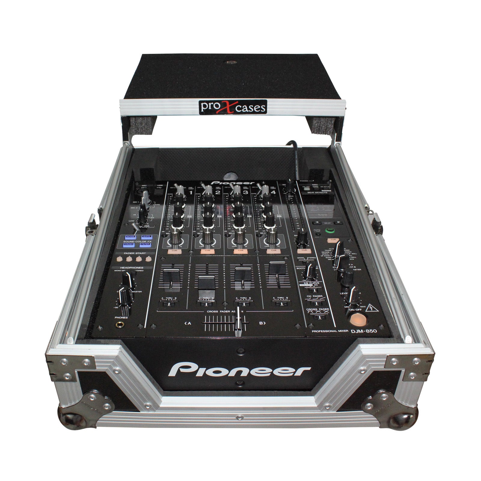 ProX Mixer ATA Flight Hard Case for Large Format 12" Universal DJ Mixer with Laptop Shelf