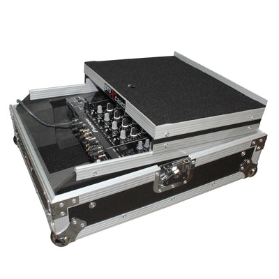 ProX Mixer ATA Flight Hard Case for Large Format 12" Universal DJ Mixer with Laptop Shelf