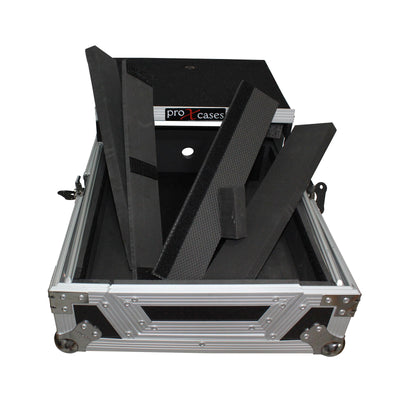 ProX Mixer ATA Flight Hard Case for Large Format 12" Universal DJ Mixer with Laptop Shelf