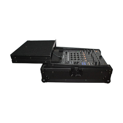 ProX Mixer ATA Flight Hard Case for Large Format 12" Universal DJ Mixer with Laptop Shelf Black on Black