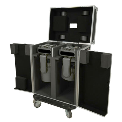 ProX Moving Head Lighting Road Case for 2x Wash Moving Heads with 3 Doors
