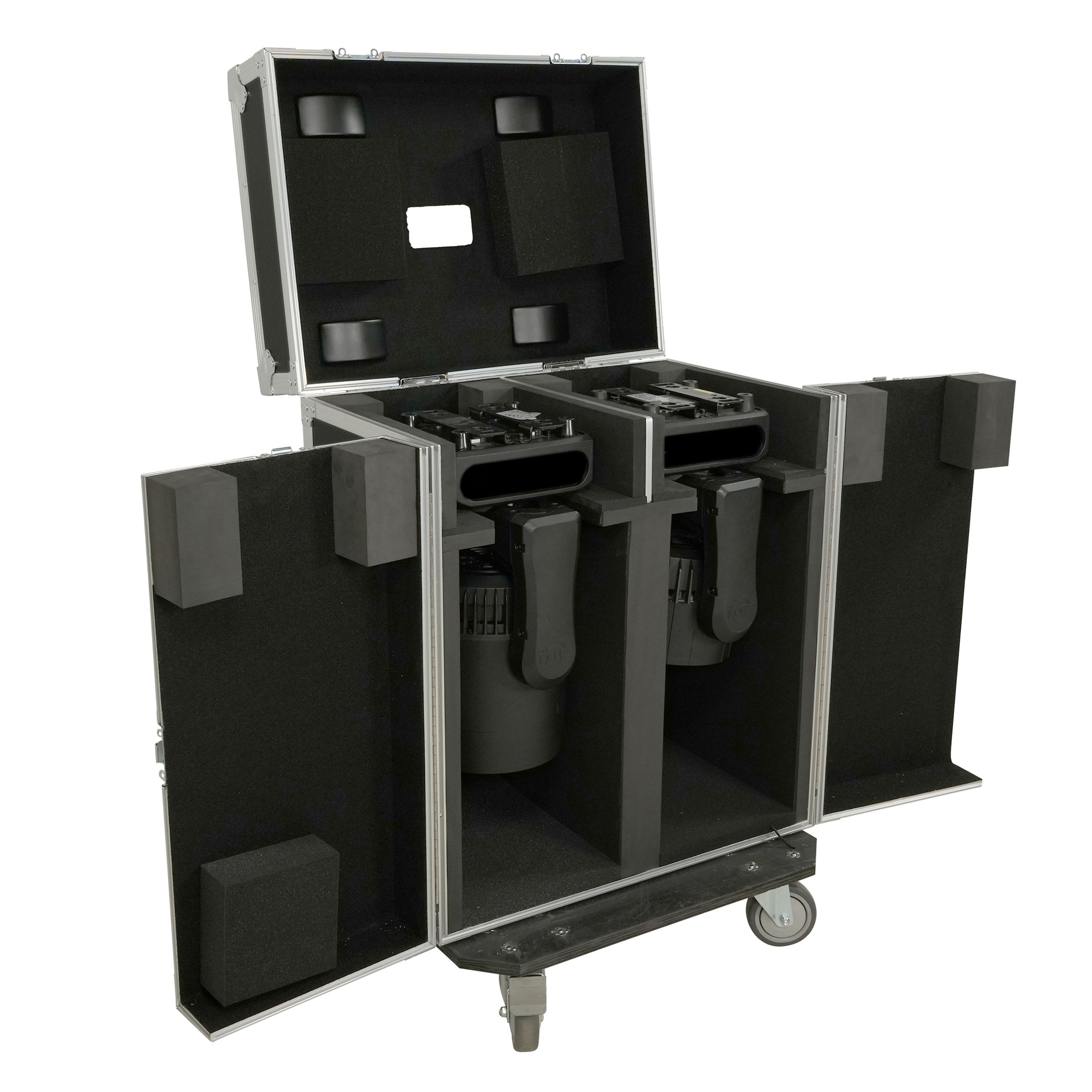 ProX Moving Head Lighting Road Case for 2x Wash Moving Heads with 3 Doors