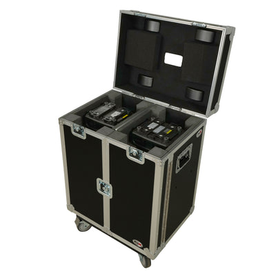 ProX Moving Head Lighting Road Case for 2x Wash Moving Heads with 3 Doors