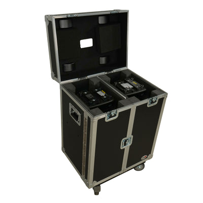 ProX Moving Head Lighting Road Case for 2x Wash Moving Heads with 3 Doors