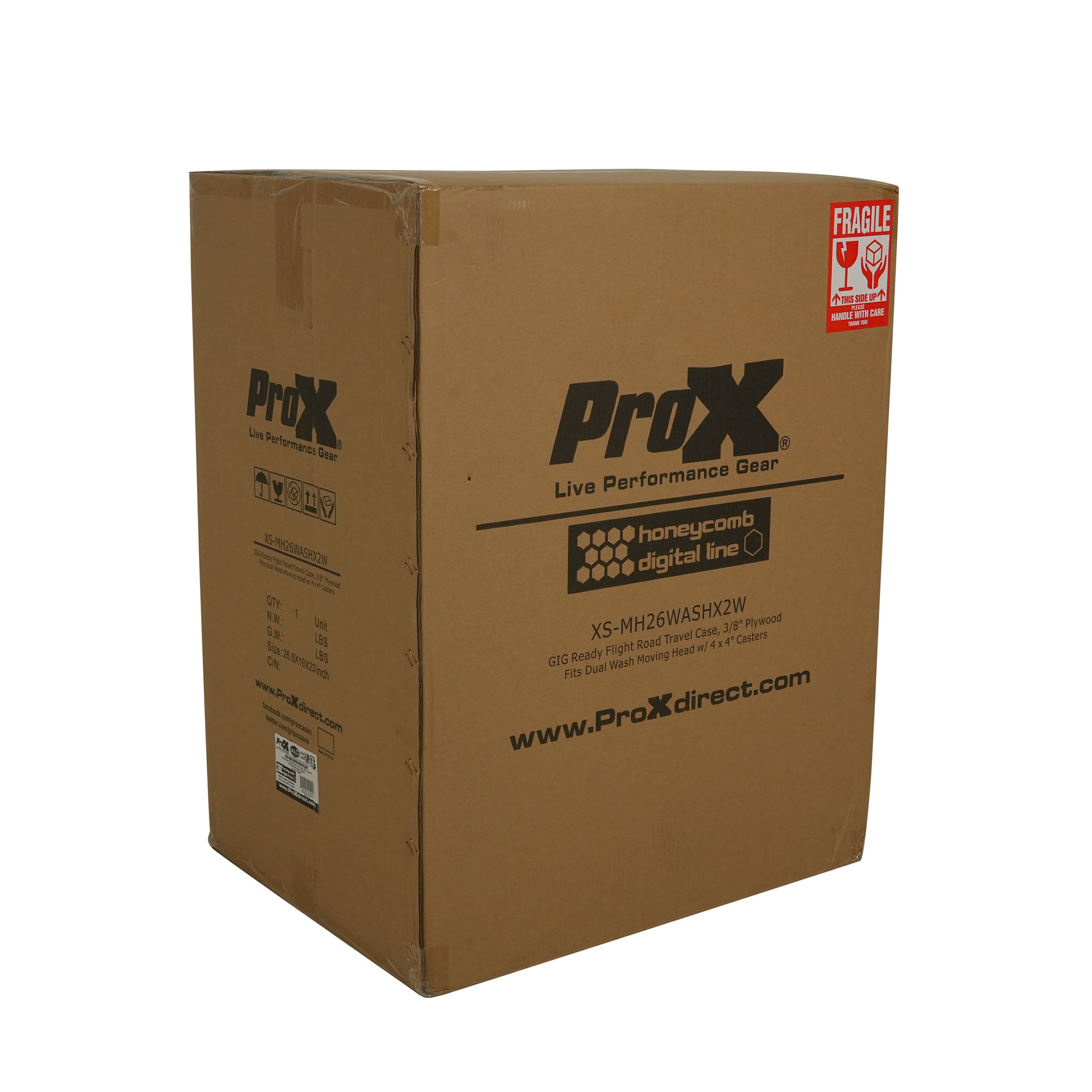 ProX Moving Head Lighting Road Case for 2x Wash Moving Heads with 3 Doors