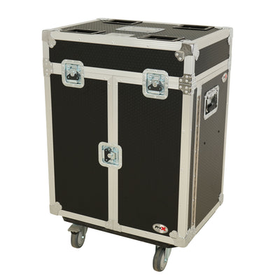 ProX Moving Head Lighting Road Case for 2x Wash Moving Heads with 3 Doors
