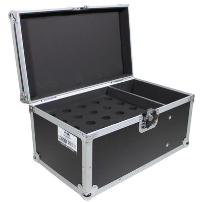 ProX ATA Flight Case for (20) Wireless Wired Microphones with Additional Storage
