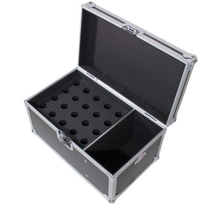 ProX ATA Flight Case for (20) Wireless Wired Microphones with Additional Storage