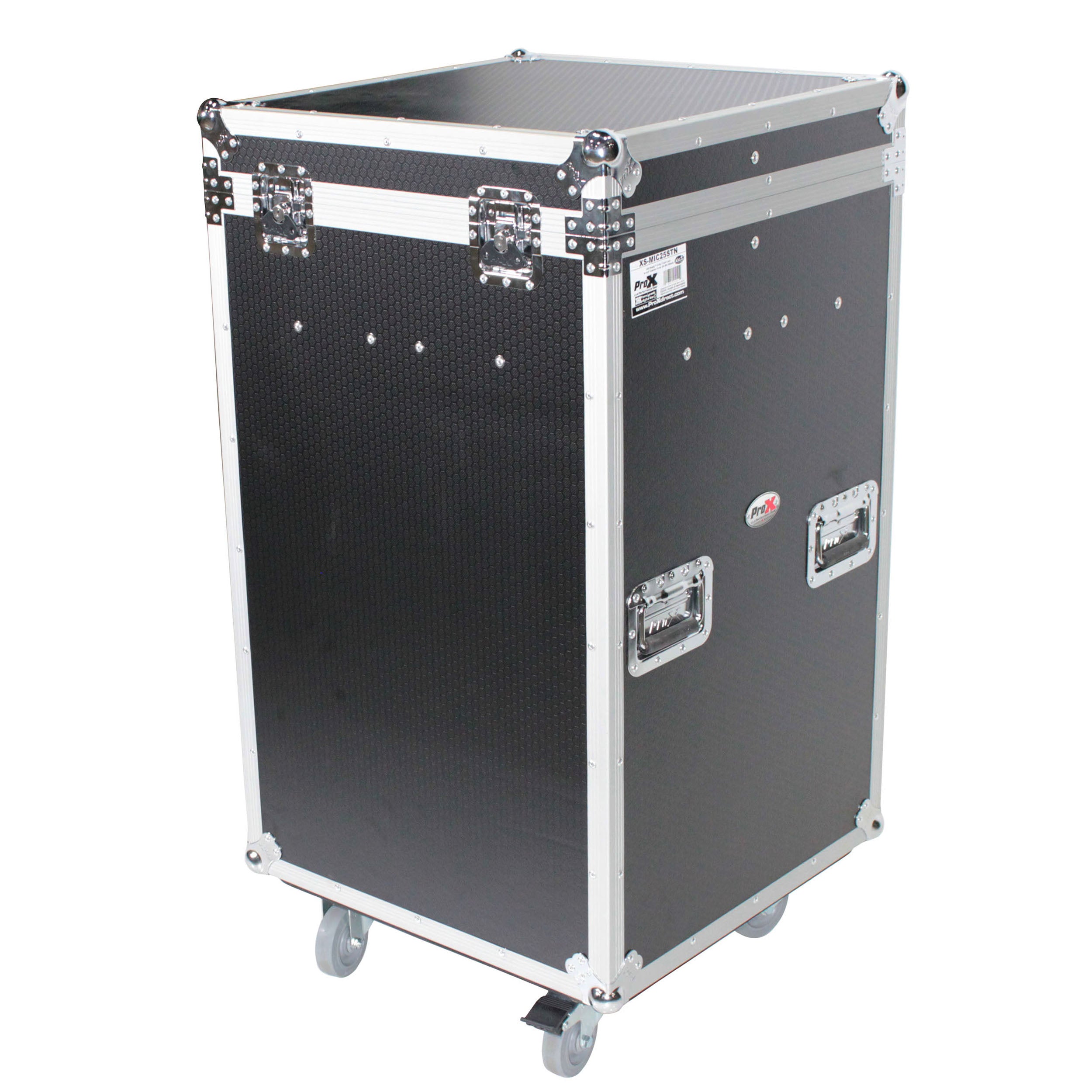 ProX Microphone Stand Case Holds up to 25 Units W-Casters