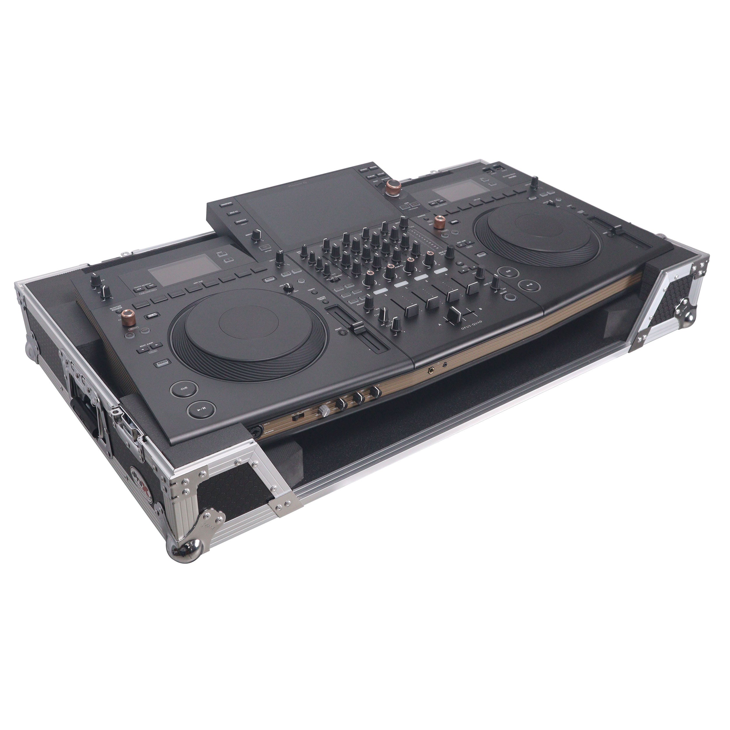 ProX ATA Flight Style Road Case For Pioneer Opus Quad DJ Controller with 1U Rack Space and Wheels