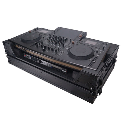 ProX ATA Flight Style Road Case For Pioneer Opus Quad DJ Controller with 1U Rack Space and Wheels - Black Finish