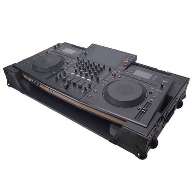 ProX ATA Flight Style Road Case For Pioneer Opus Quad DJ Controller with 1U Rack Space and Wheels - Black Finish