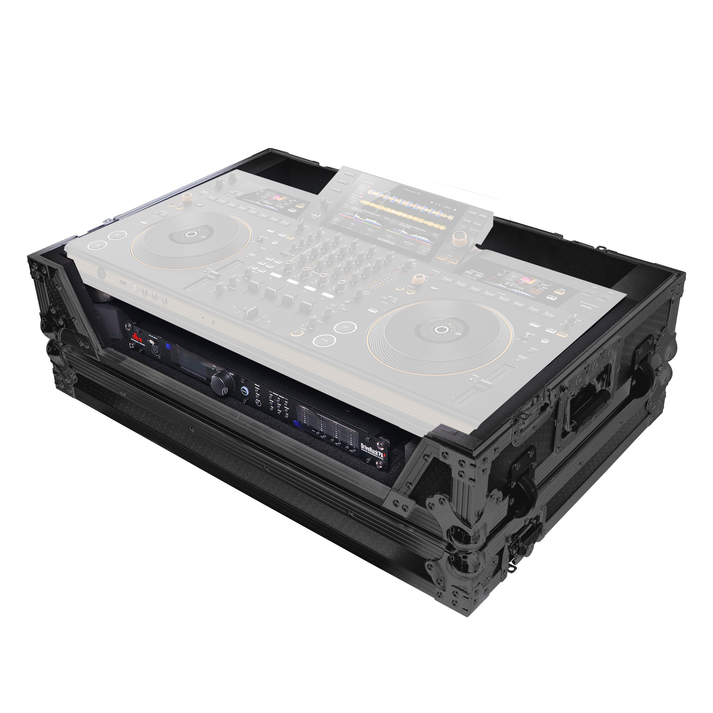 ProX ATA Flight Style Road Case For Pioneer Opus Quad DJ Controller with 1U Rack Space and Wheels - Black Finish