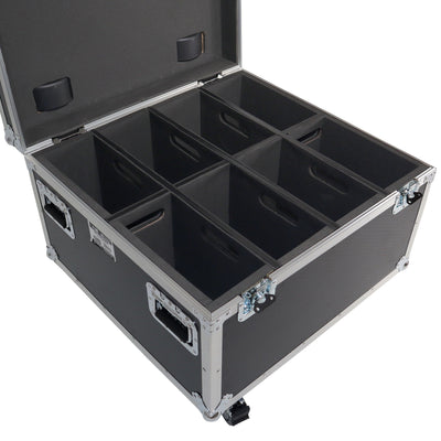 ProX Par Can Universal Utility Case 4" Wheels Will Hold 4 of 12" x12" Large or 8 of 12" x 5.5" Slim LED Par Lights