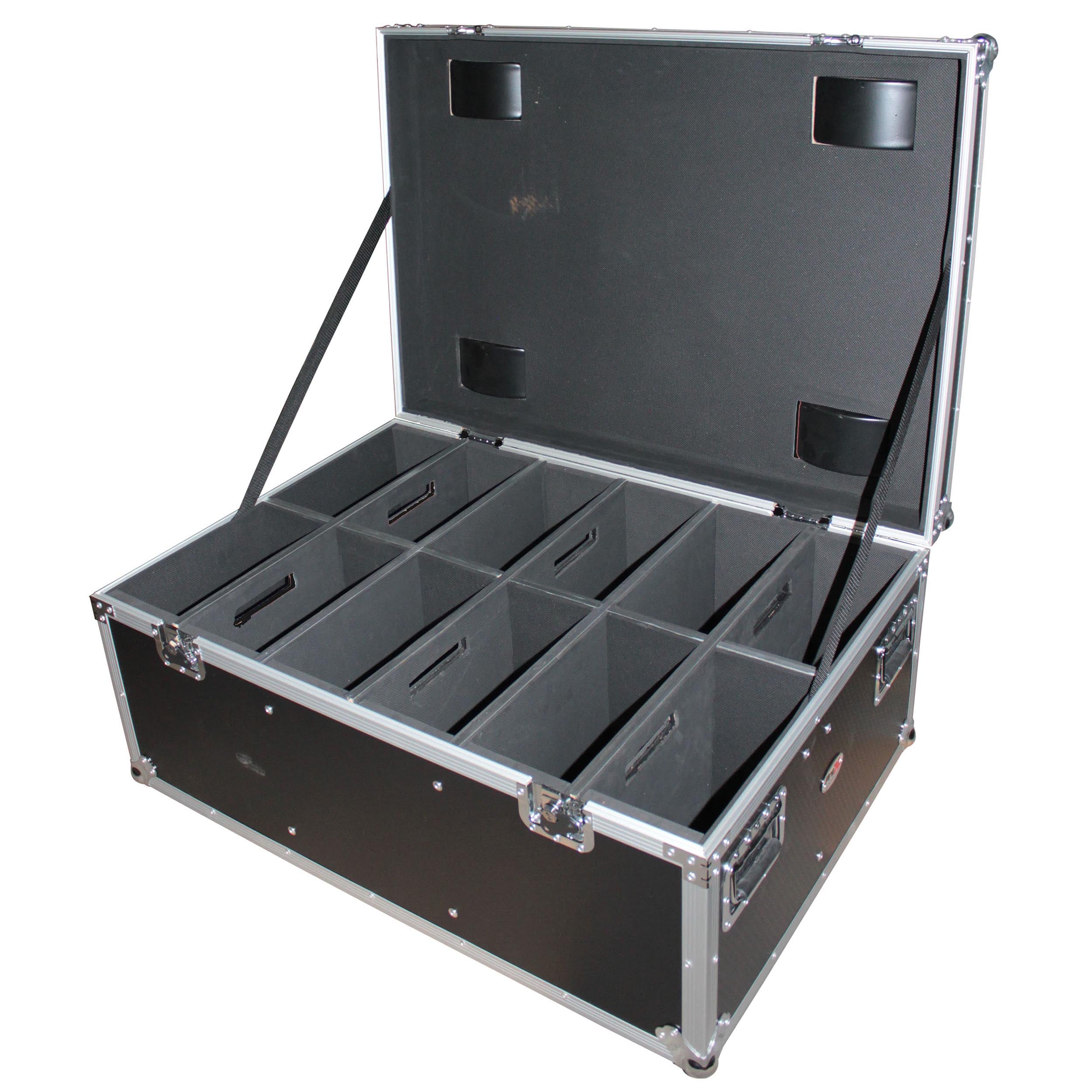 ProX Par Can Universal Utility Case 4" Wheels Will Hold 6 of 12" x12" Large or 12 of 12" x 5.5" Slim LED Par Lights