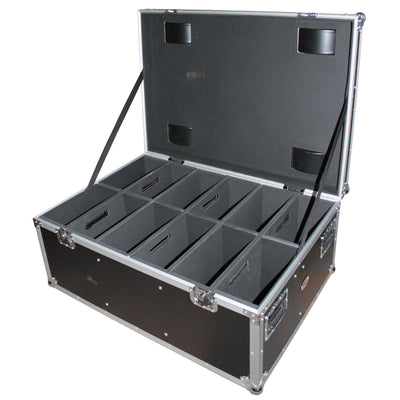 ProX Par Can Universal Utility Case 4" Wheels Will Hold 6 of 12" x12" Large or 12 of 12" x 5.5" Slim LED Par Lights