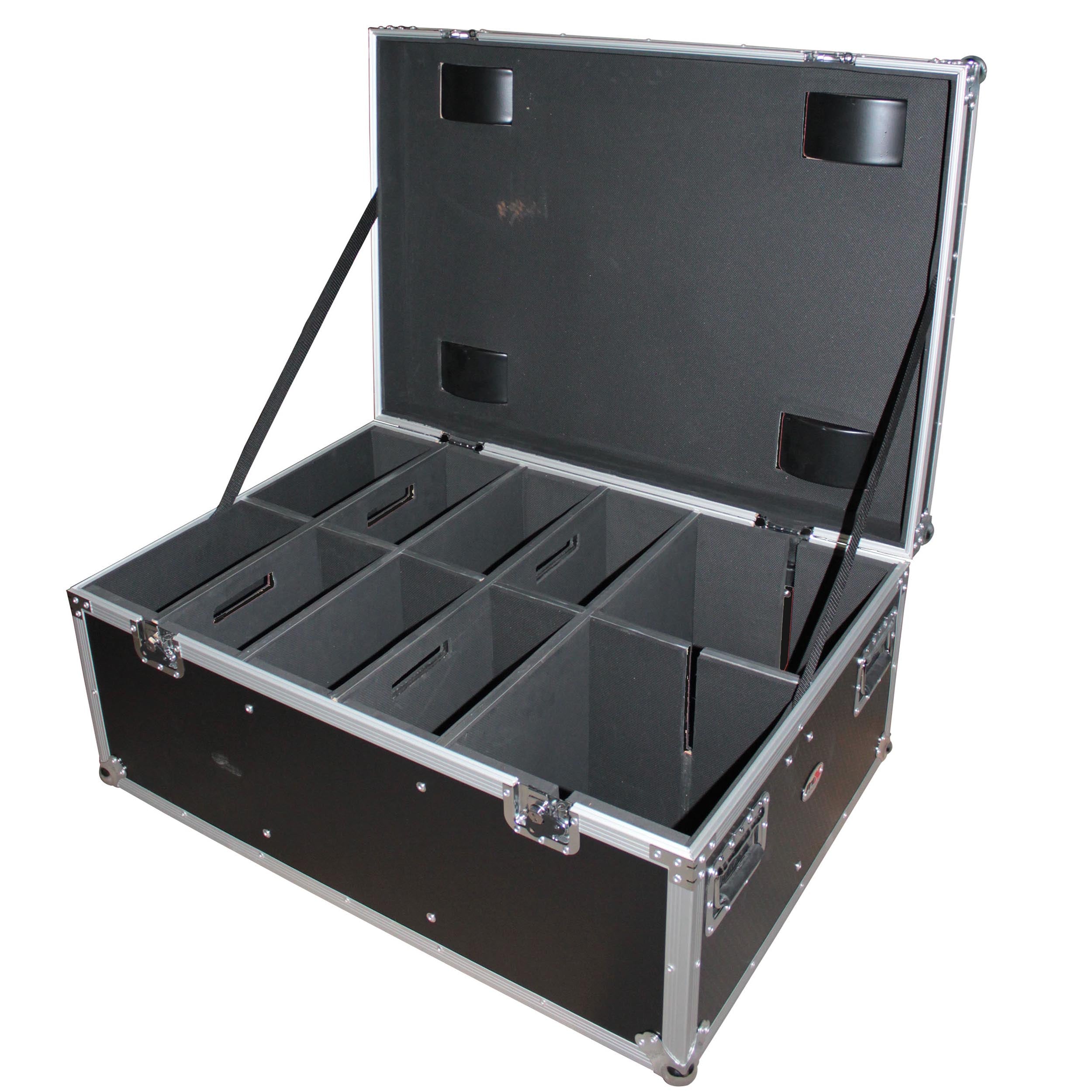 ProX Par Can Universal Utility Case 4" Wheels Will Hold 6 of 12" x12" Large or 12 of 12" x 5.5" Slim LED Par Lights