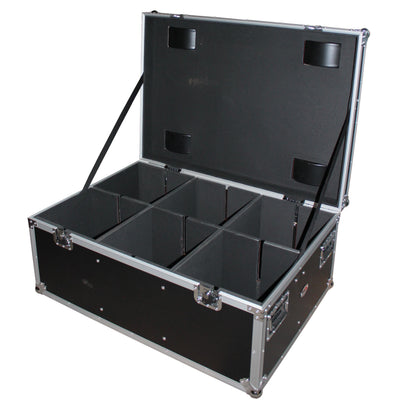ProX Par Can Universal Utility Case 4" Wheels Will Hold 6 of 12" x12" Large or 12 of 12" x 5.5" Slim LED Par Lights