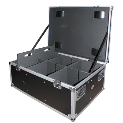 ProX Par Can Universal Utility Case 4" Wheels Will Hold 6 of 12" x12" Large or 12 of 12" x 5.5" Slim LED Par Lights