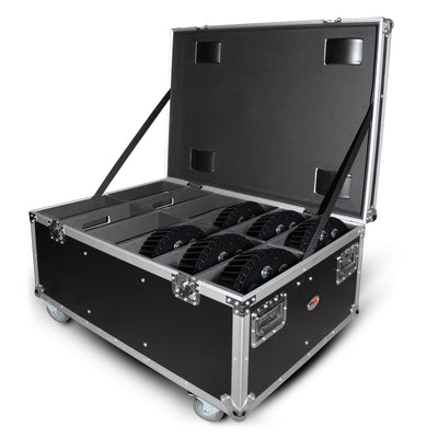 ProX Par Can Universal Utility Case 4" Wheels Will Hold 6 of 12" x12" Large or 12 of 12" x 5.5" Slim LED Par Lights