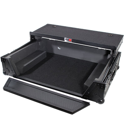 ProX ATA Flight Case For Denon PRIME 2 DJ Controller with Laptop Shelf 1U Rack Space - Black