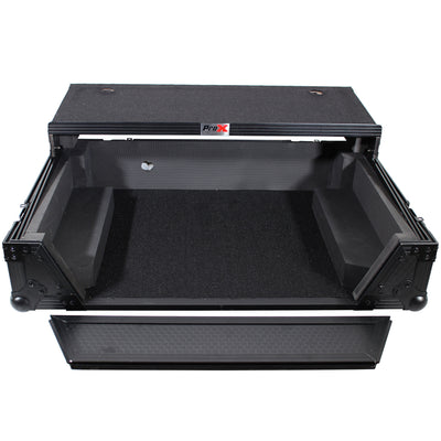 ProX ATA Flight Case For Denon PRIME 2 DJ Controller with Laptop Shelf 1U Rack Space - Black