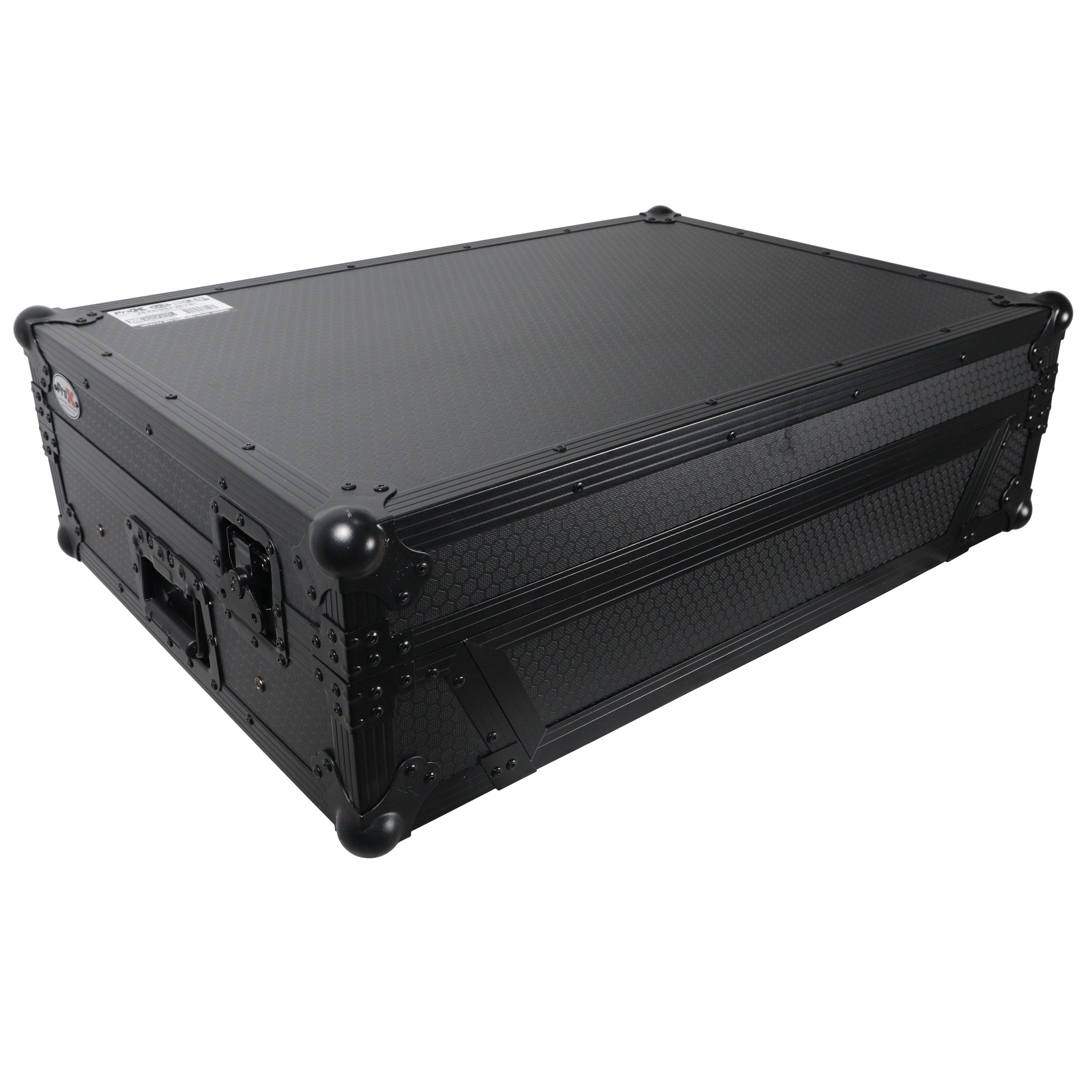 ProX ATA Flight Case For Denon PRIME 4 MK2 DJ Controller with Laptop Shelf 1U Rack Space and Wheels - Black
