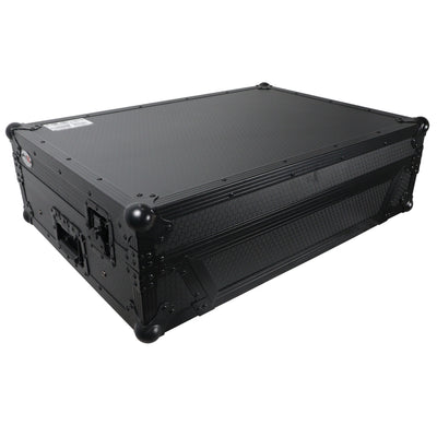 ProX ATA Flight Case For Denon PRIME 4 MK2 DJ Controller with Laptop Shelf 1U Rack Space and Wheels - Black