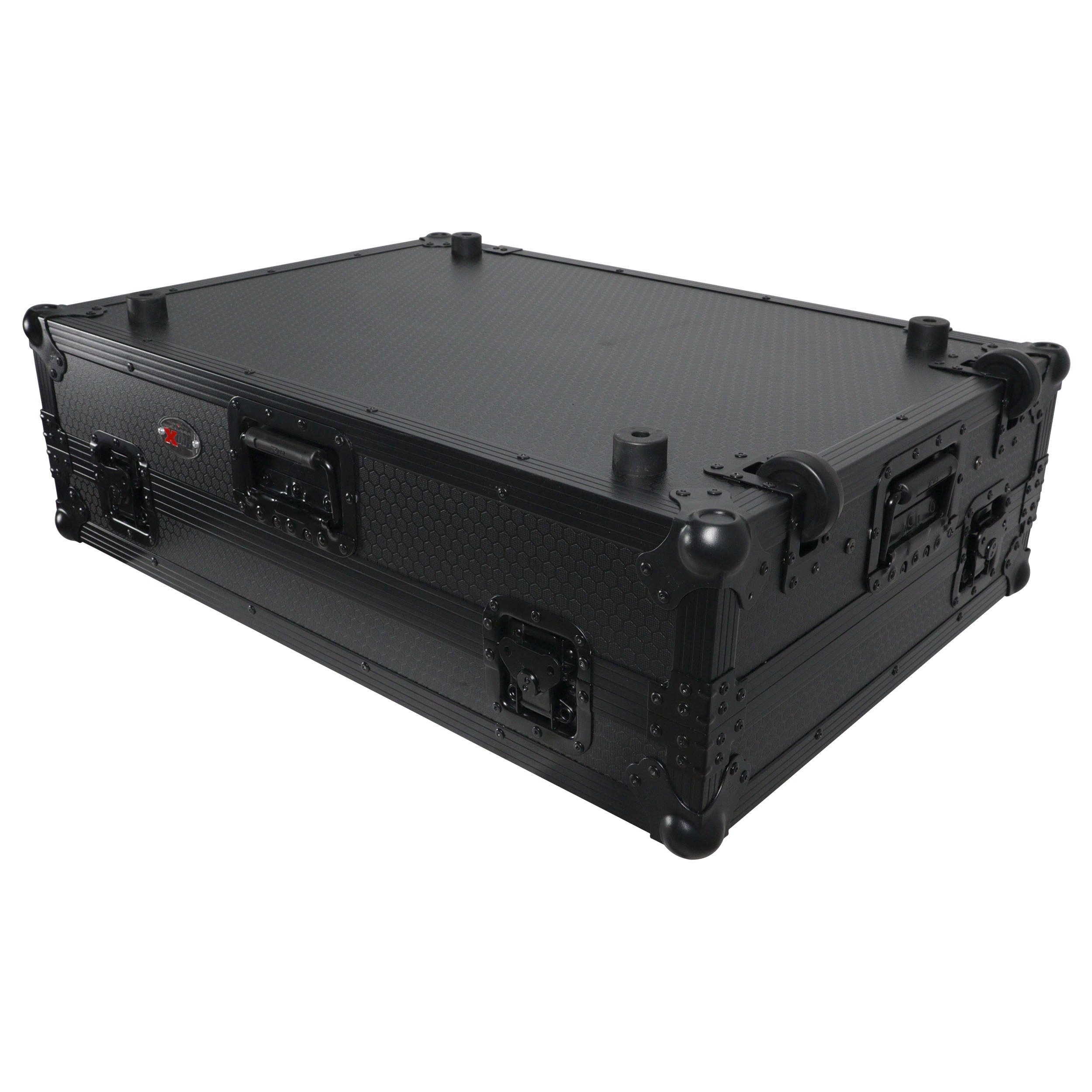 ProX ATA Flight Case For Denon PRIME 4 MK2 DJ Controller with Laptop Shelf 1U Rack Space and Wheels - Black