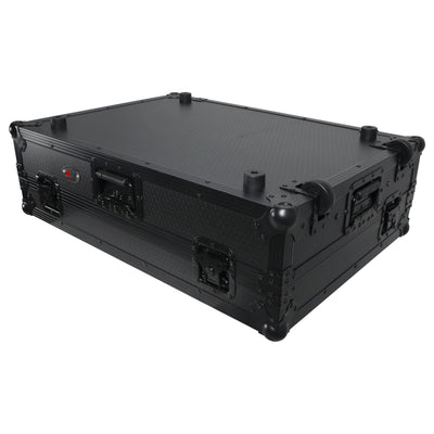 ProX ATA Flight Case For Denon PRIME 4 MK2 DJ Controller with Laptop Shelf 1U Rack Space and Wheels - Black