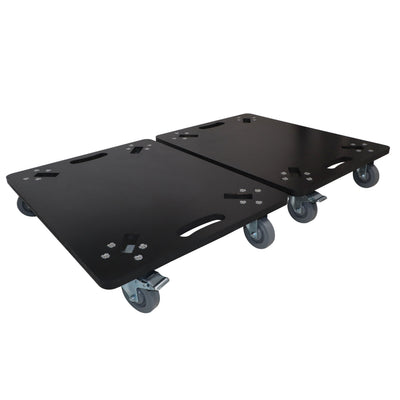 ProX Set of 2 Caster Boards with 4" Industrial Grade Caster Wheels for Cases Truss Block Speakers Heavy Equipment