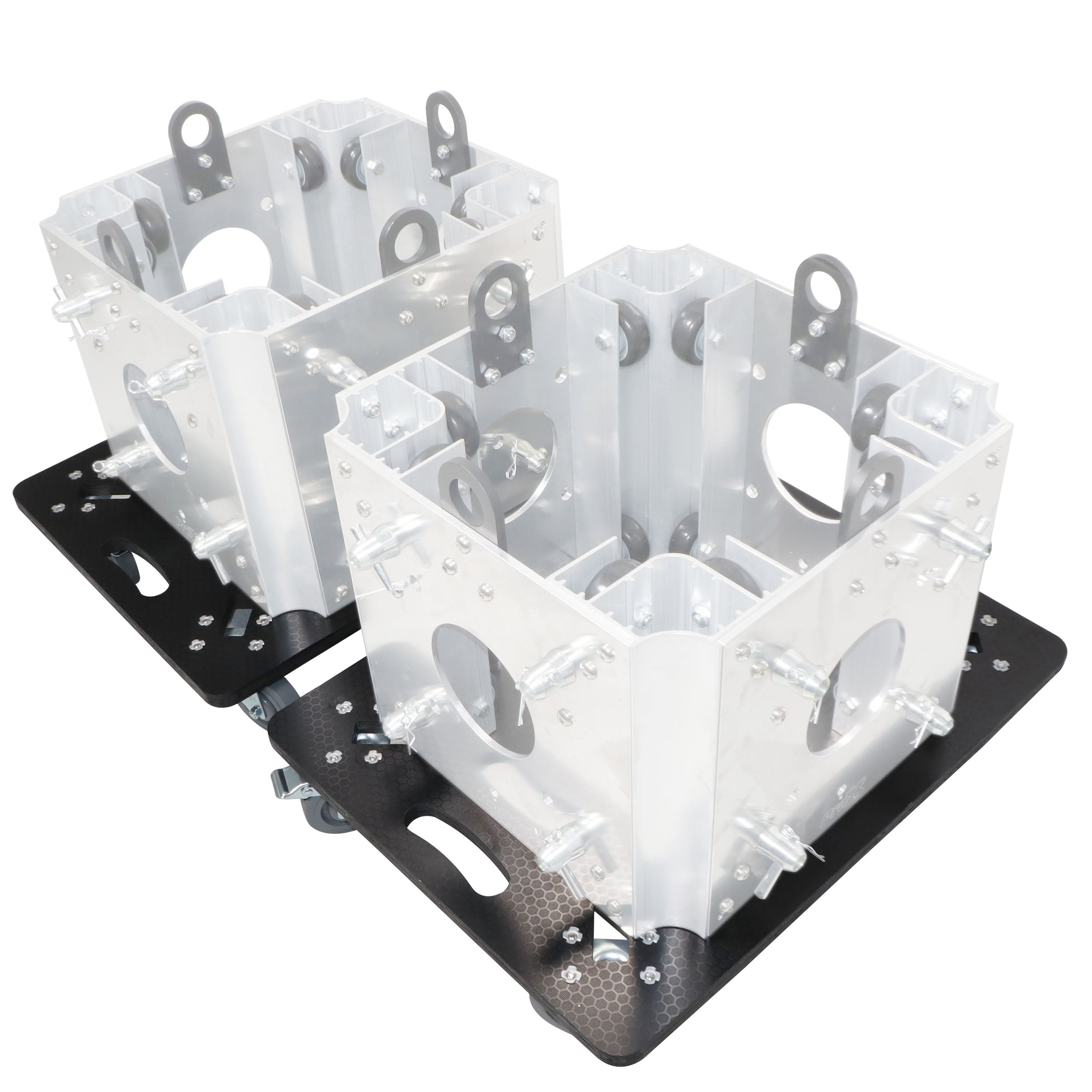 ProX Set of 2 Caster Boards with 4" Industrial Grade Caster Wheels for Cases Truss Block Speakers Heavy Equipment