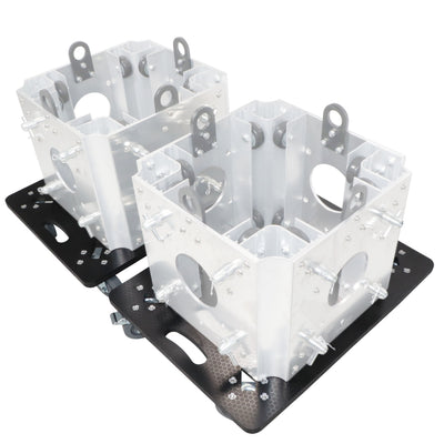 ProX Set of 2 Caster Boards with 4" Industrial Grade Caster Wheels for Cases Truss Block Speakers Heavy Equipment