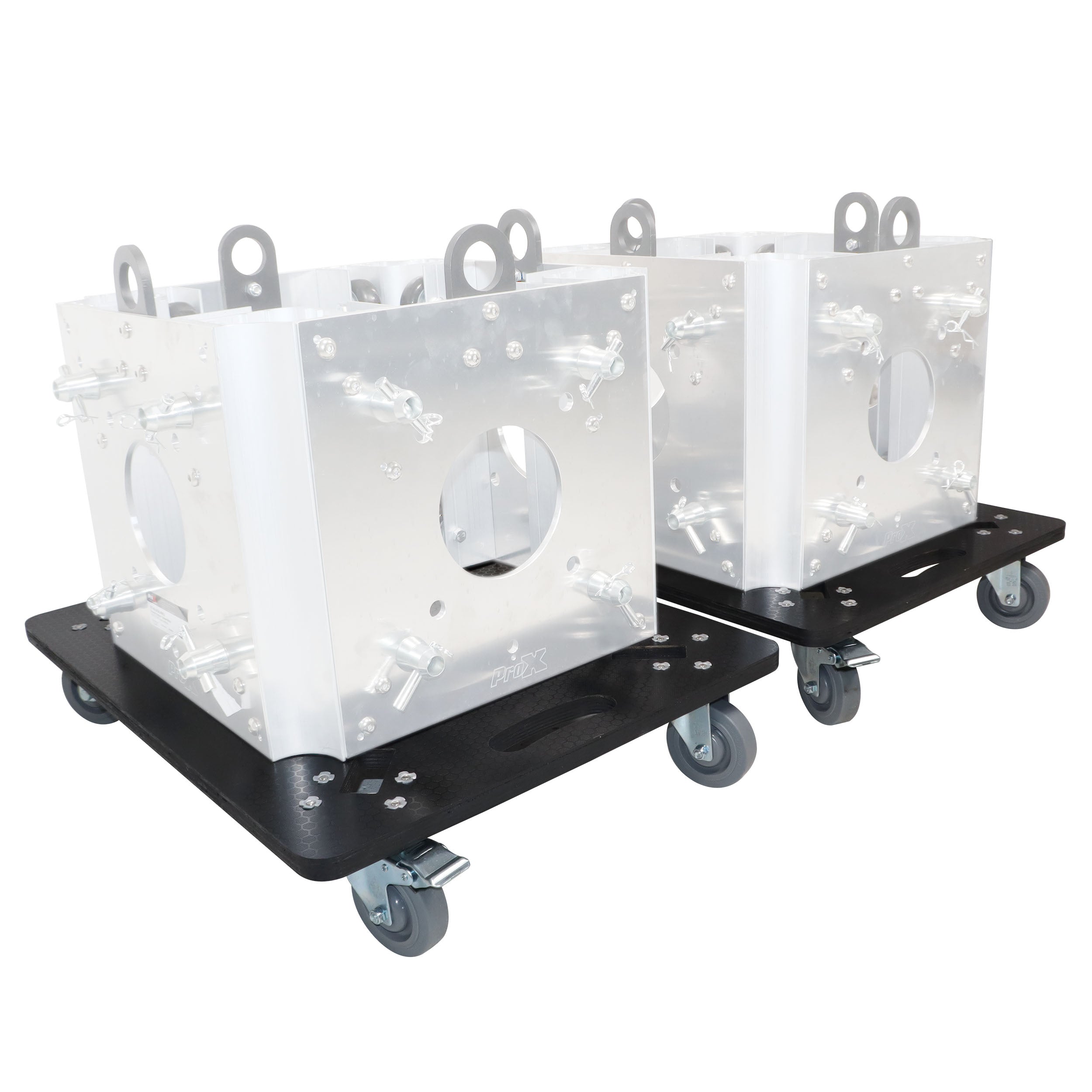 ProX Set of 2 Caster Boards with 4" Industrial Grade Caster Wheels for Cases Truss Block Speakers Heavy Equipment