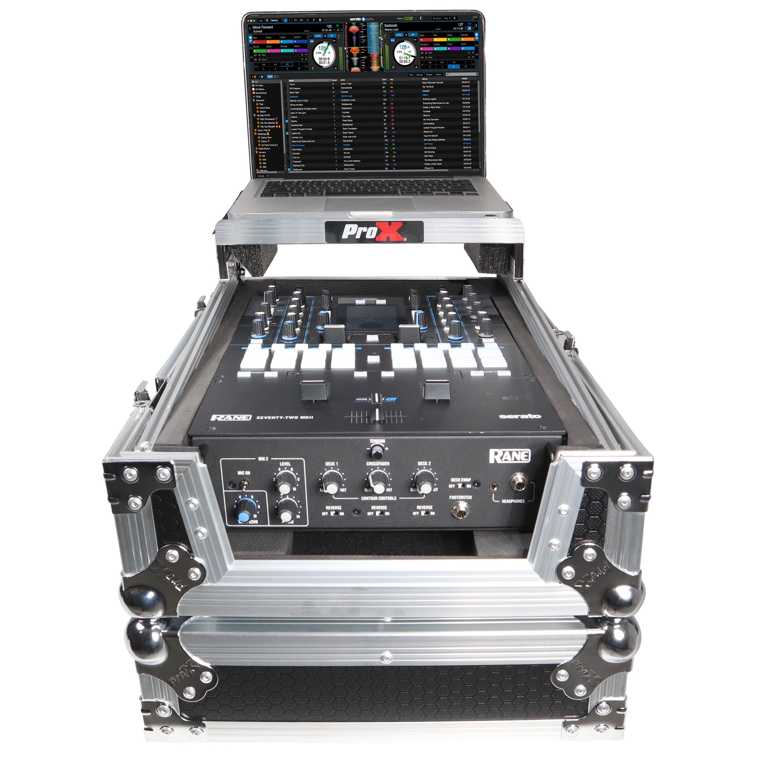 ProX 11" DJ Mixer Road Case W/Laptop Shelf for Rane Seventy-Two 72 and Rane Seventy