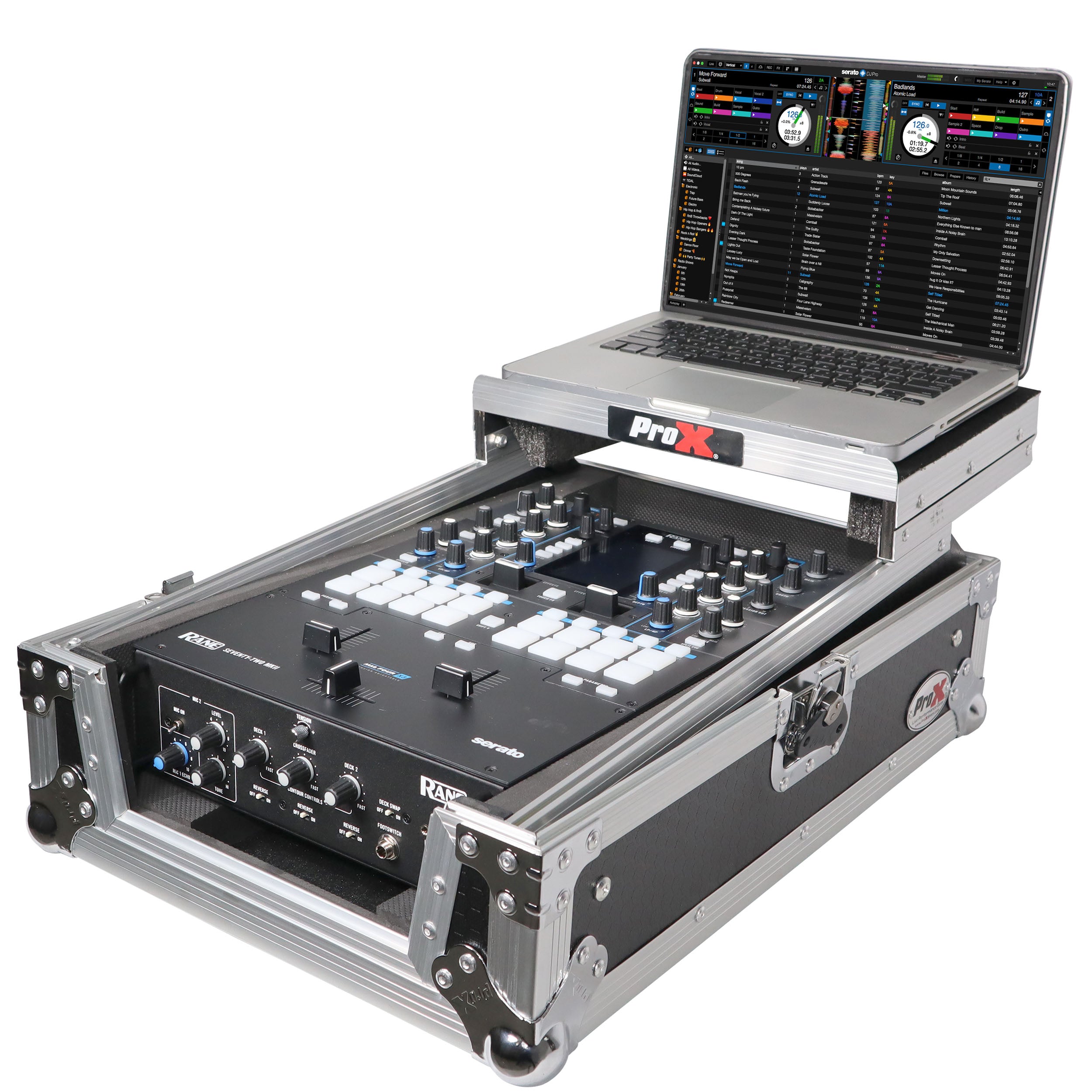ProX 11" DJ Mixer Road Case W/Laptop Shelf for Rane Seventy-Two 72 and Rane Seventy