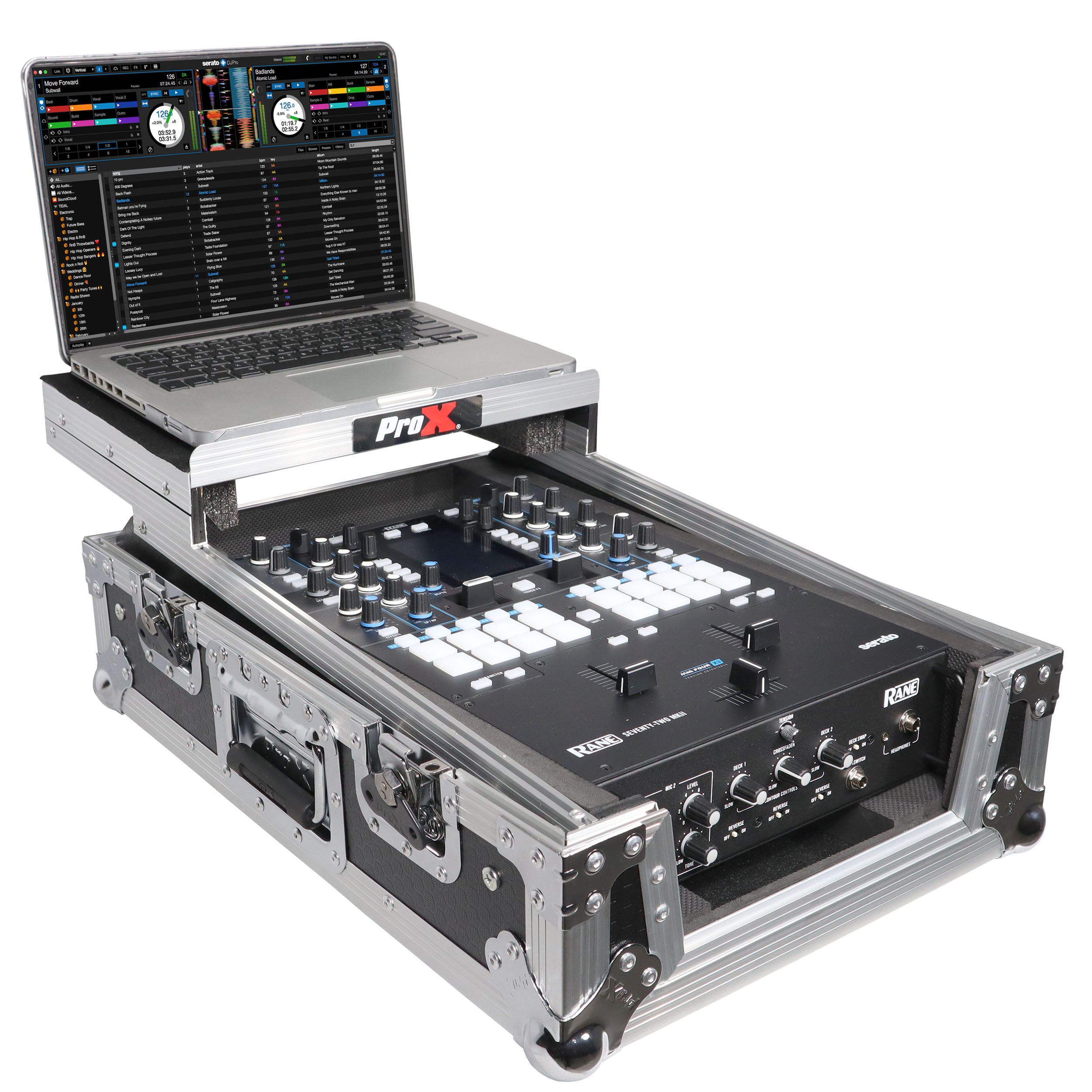 ProX 11" DJ Mixer Road Case W/Laptop Shelf for Rane Seventy-Two 72 and Rane Seventy