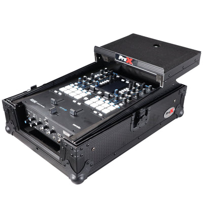 ProX 11" DJ Mixer Road Case W/Laptop Shelf for Rane Seventy-Two 72 and Rane Seventy (Black on Black)