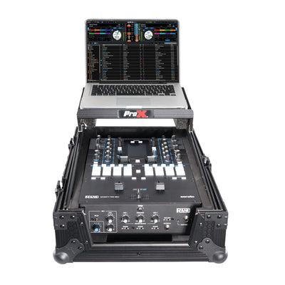 ProX 11" DJ Mixer Road Case W/Laptop Shelf for Rane Seventy-Two 72 and Rane Seventy (Black on Black)