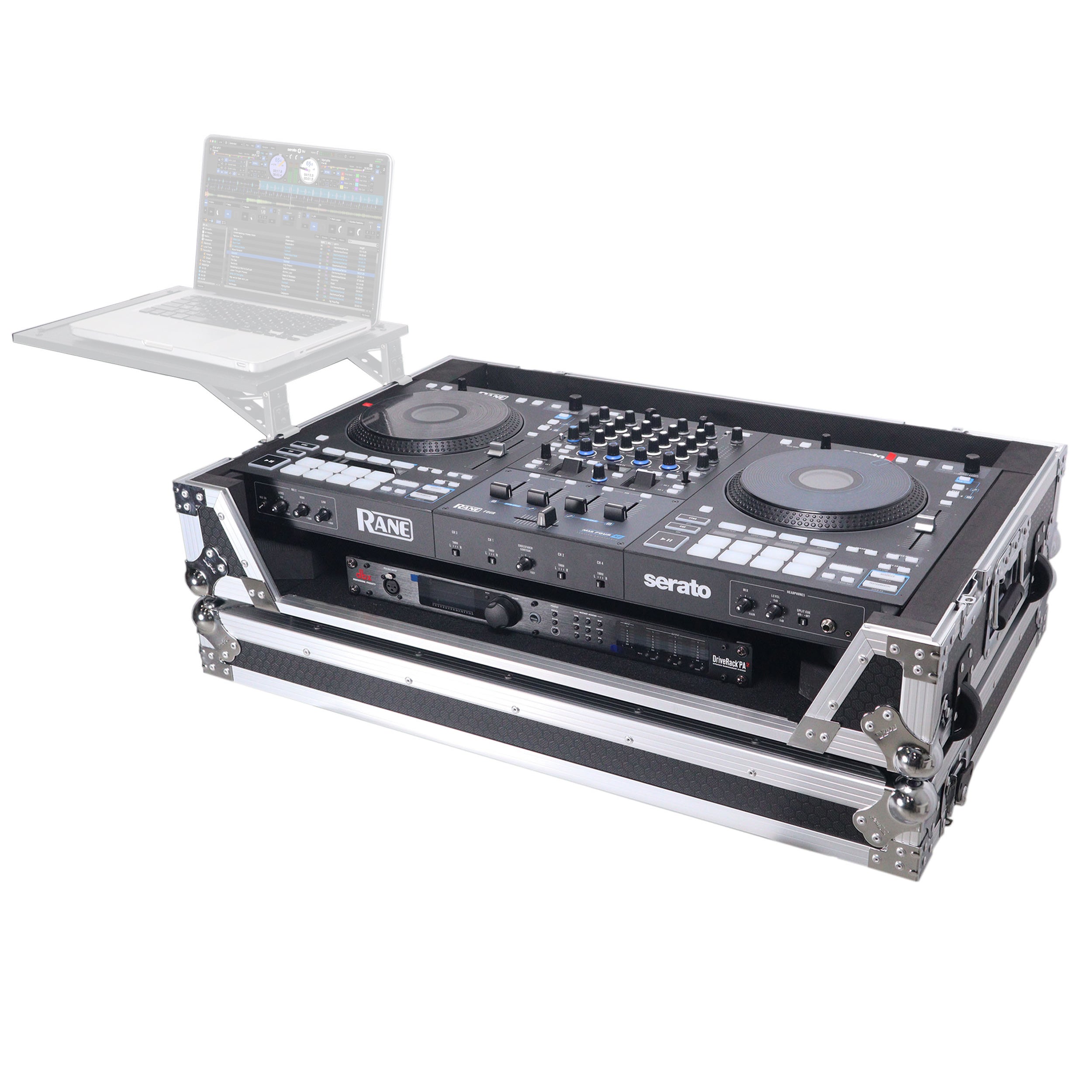 ProX ATA Flight Style Road Case For RANE Four or RANE Performer DJ Controller with 1U Rack Space and Wheels