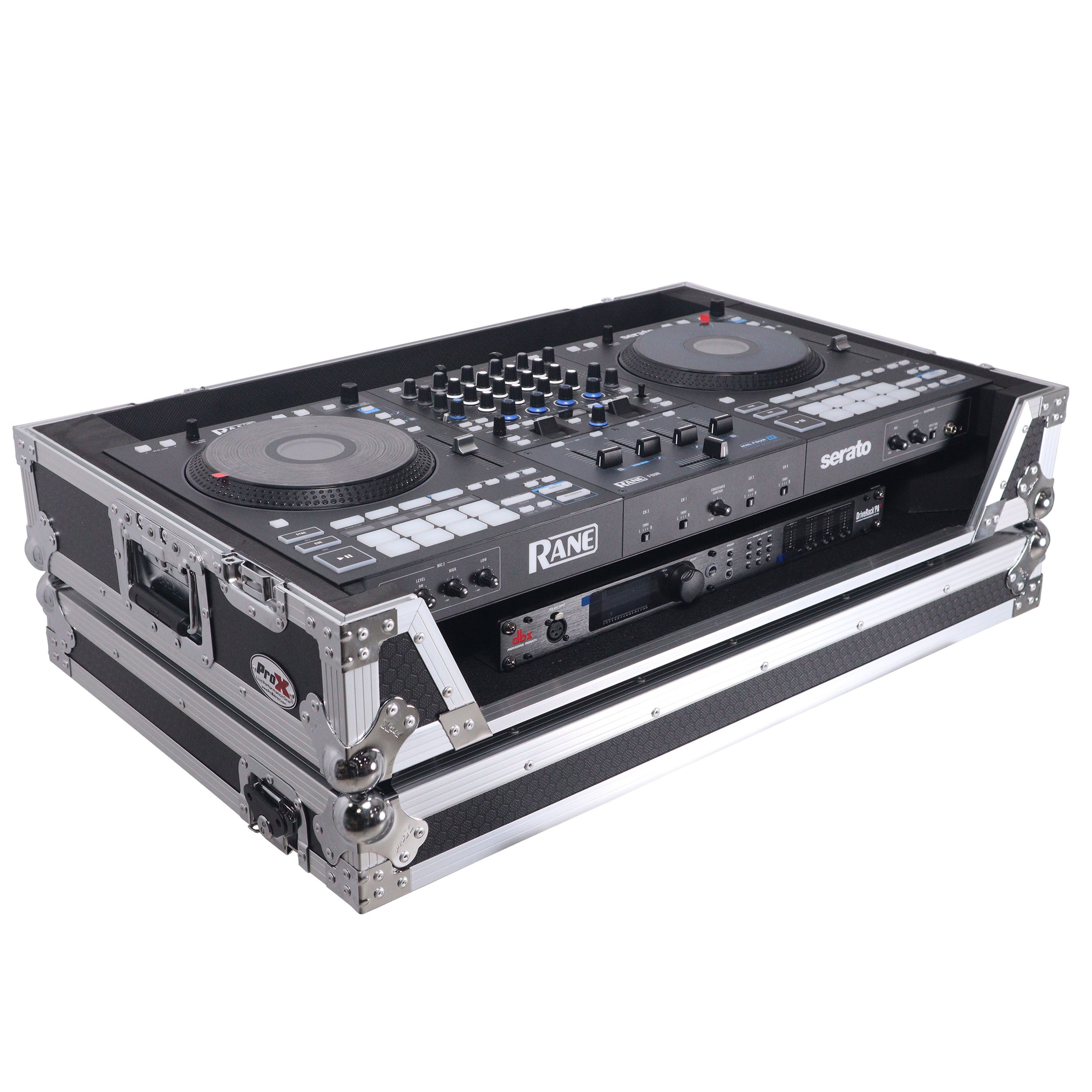 ProX ATA Flight Style Road Case For RANE Four or RANE Performer DJ Controller with 1U Rack Space and Wheels
