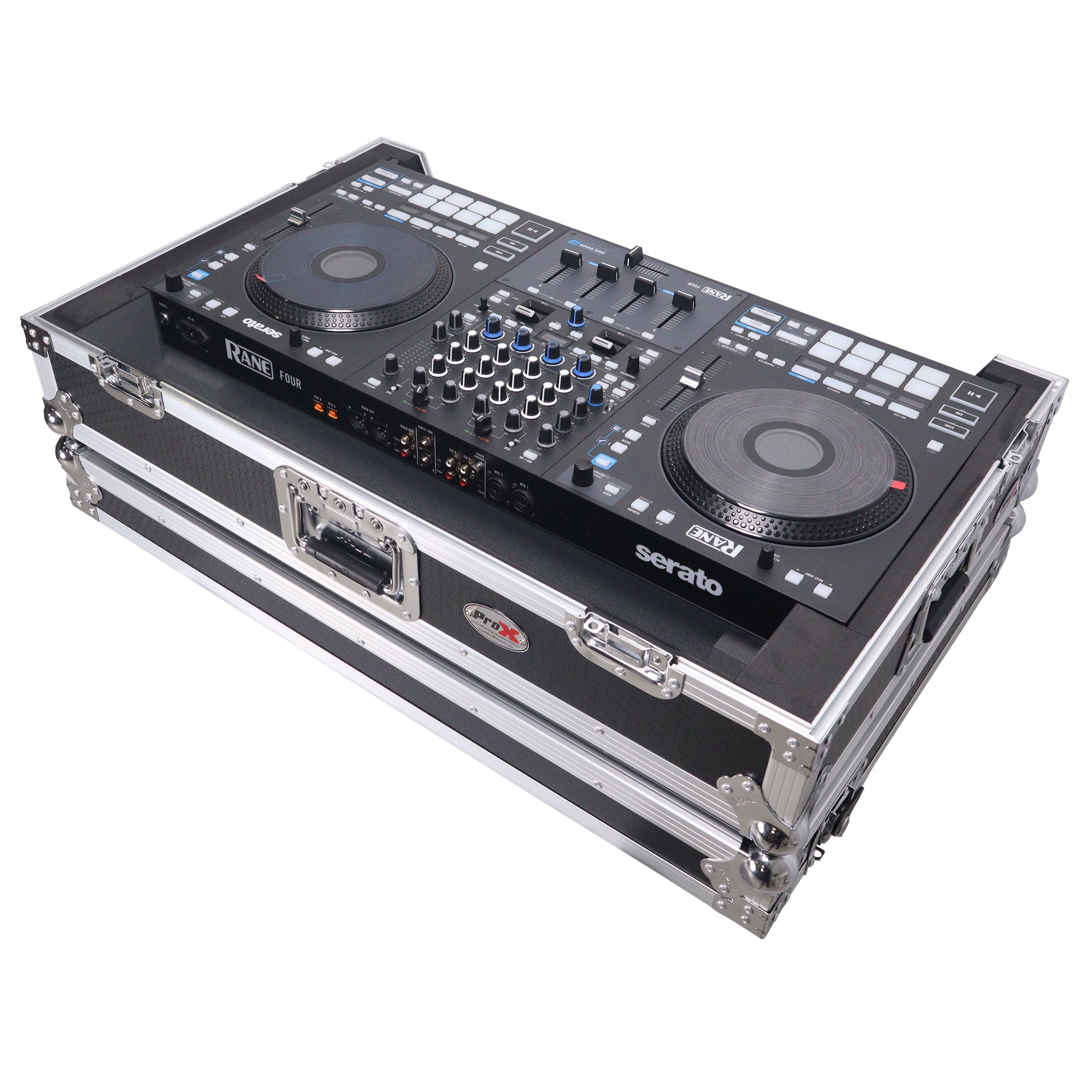 ProX ATA Flight Style Road Case For RANE Four or RANE Performer DJ Controller with 1U Rack Space and Wheels