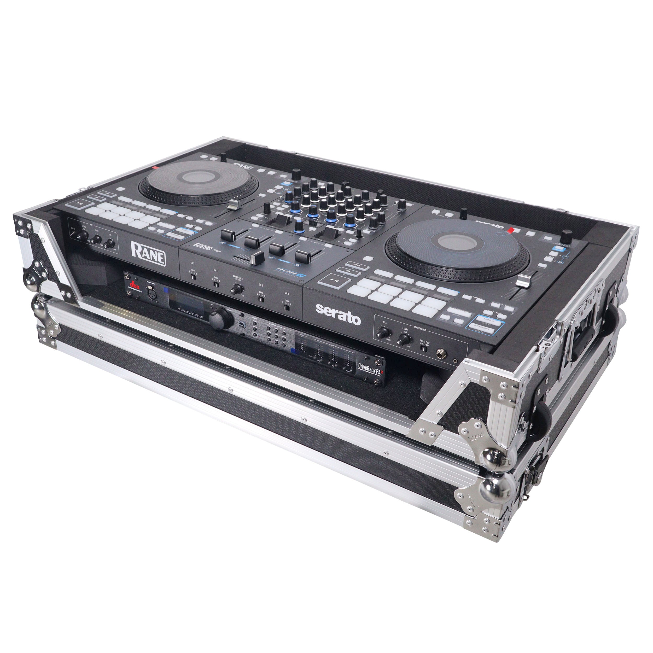 ProX ATA Flight Style Road Case For RANE Four or RANE Performer DJ Controller with 1U Rack Space and Wheels